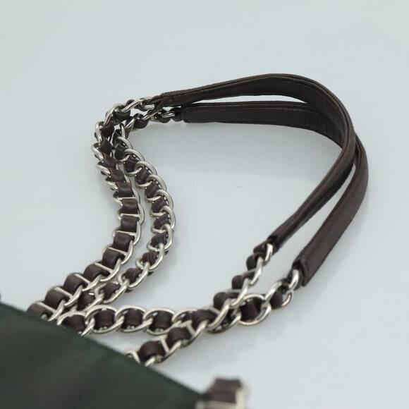 PRADA Chain Shoulder Bag Nylon Khaki - Picture 8 of 12